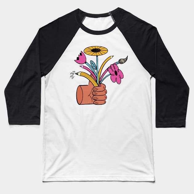 Flowers Baseball T-Shirt by Rey Rey